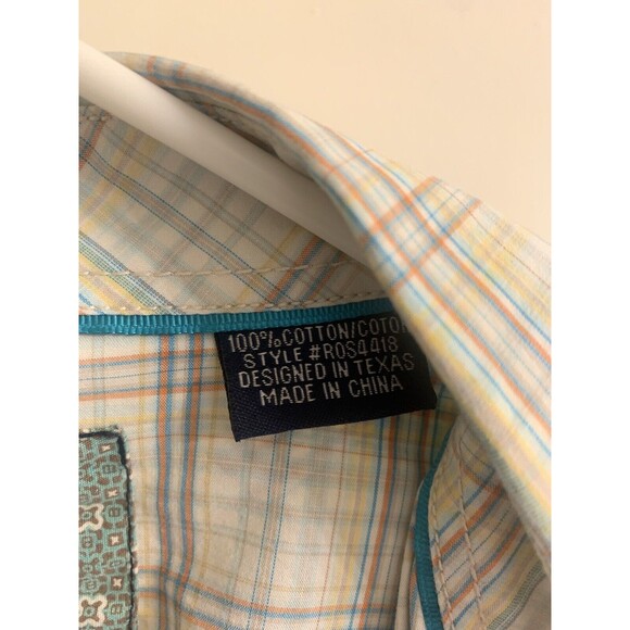 ROUGH STOCK Mens Shirt Size XL Snap Pearl  Buttons Long Sleeve ‎ Western Cowboy - Picture 4 of 14